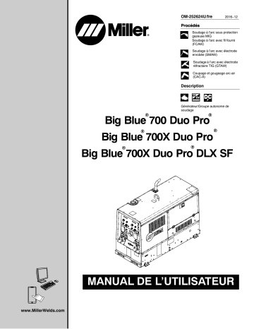 MG510705R | Manuel du propriétaire | Miller BIG BLUE 700X DUO PRO DLX SF Manuel utilisateur | Fixfr