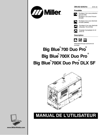 MG130030E | Manuel du propriétaire | Miller BIG BLUE 700X DUO PRO DLX SF Manuel utilisateur | Fixfr