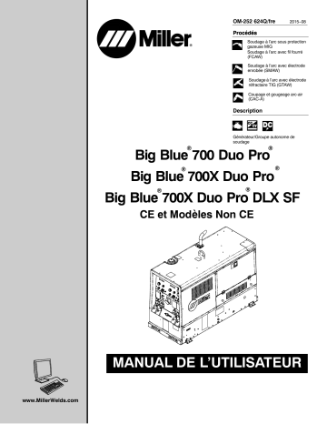 MF360055E | Manuel du propriétaire | Miller BIG BLUE 700X DUO PRO DLX SF Manuel utilisateur | Fixfr