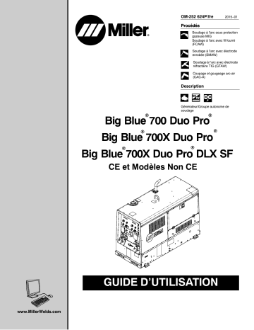 MF090022E | Manuel du propriétaire | Miller BIG BLUE 700X DUO PRO DLX SF Manuel utilisateur | Fixfr