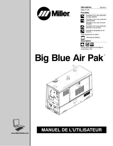 LJ280120E | Manuel du propriétaire | Miller BIG BLUE AIR PAK Manuel utilisateur | Fixfr