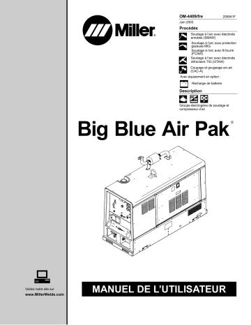 LC251836 | Manuel du propriétaire | Miller BIG BLUE AIR PAK Manuel utilisateur | Fixfr