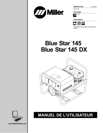 MA110018R | MA140273R | Manuel du propriétaire | Miller BLUE STAR 145 DX Manuel utilisateur | Fixfr