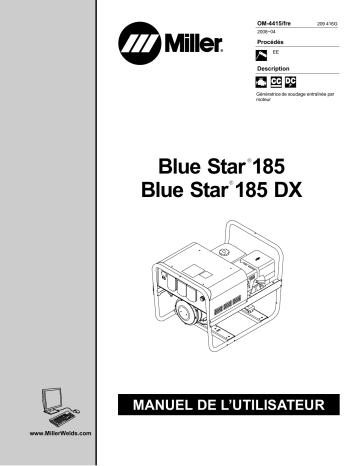 LJ180140R | Manuel du propriétaire | Miller BLUE STAR 185 Manuel utilisateur | Fixfr