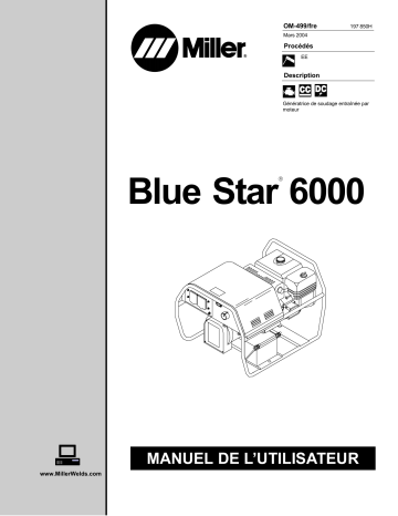 LE130162 | Manuel du propriétaire | Miller BLUE STAR 6000 KOHLER Manuel utilisateur | Fixfr