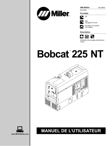 LE204522 | Manuel du propriétaire | Miller BOBCAT 225 NT KOHLER Manuel utilisateur | Fixfr