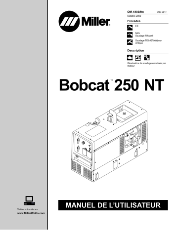 LC400511 | Manuel du propriétaire | Miller BOBCAT 250 NT KOHLER Manuel utilisateur | Fixfr