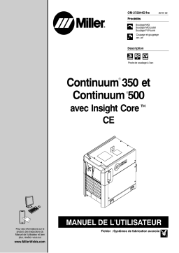 Miller CONTINUUM 500 W/INSIGHT CORE CE Manuel utilisateur