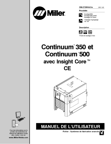 MH160562C | Manuel du propriétaire | Miller CONTINUUM 500 W/INSIGHT CORE CE Manuel utilisateur | Fixfr