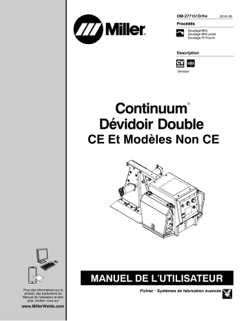 MJ390594C | Manuel du propriétaire | Miller CONTINUUM DUAL WIRE FEEDER CE Manuel utilisateur | Fixfr