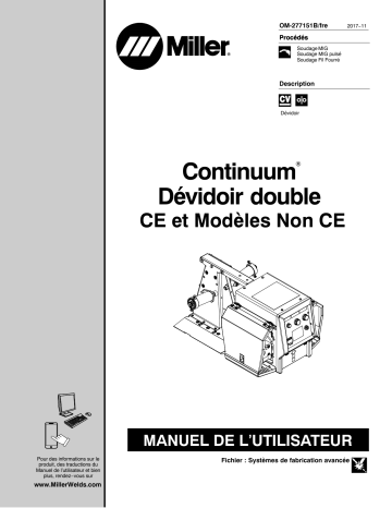 MH500585C | Manuel du propriétaire | Miller CONTINUUM DUAL WIRE FEEDER CE Manuel utilisateur | Fixfr