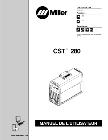 MK252009G | Manuel du propriétaire | Miller CST 280 (FRENCH MODEL - 907244013) Manuel utilisateur | Fixfr