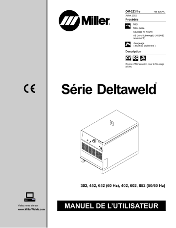 LC147866 | Manuel du propriétaire | Miller DELTAWELD 852 Manuel utilisateur | Fixfr