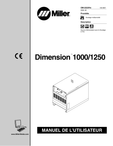 LG340314C | Manuel du propriétaire | Miller DIMENSION 1250 CE Manuel utilisateur | Fixfr