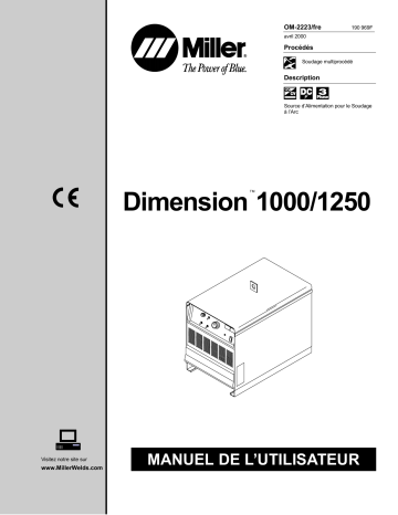 LA142779 | Manuel du propriétaire | Miller DIMENSION 1250 CE Manuel utilisateur | Fixfr