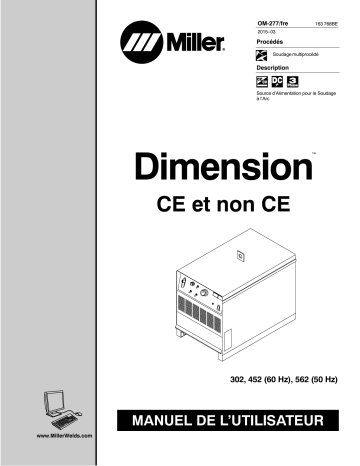 MF120090C | Manuel du propriétaire | Miller DIMENSION 452 Manuel utilisateur | Fixfr