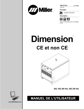 MD390134C | Manuel du propriétaire | Miller DIMENSION 452 Manuel utilisateur | Fixfr