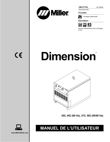 LC403732 | Manuel du propriétaire | Miller DIMENSION 452 Manuel utilisateur | Fixfr