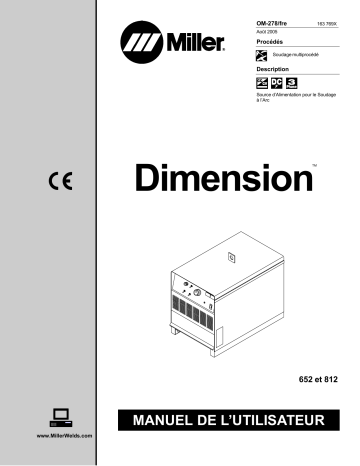 LF371456C | Manuel du propriétaire | Miller DIMENSION 652 Manuel utilisateur | Fixfr