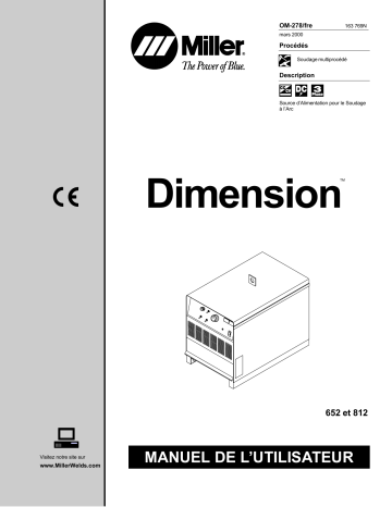 LA088813 | Manuel du propriétaire | Miller DIMENSION 652 Manuel utilisateur | Fixfr