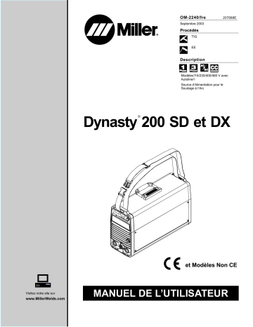 LC642376 | Manuel du propriétaire | Miller DYNASTY 200 SD Manuel utilisateur | Fixfr