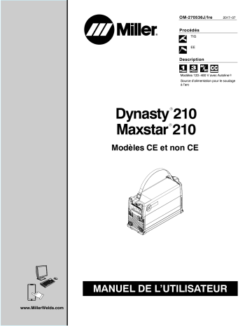MH320261L | Manuel du propriétaire | Miller MAXSTAR 210 STR Manuel utilisateur | Fixfr