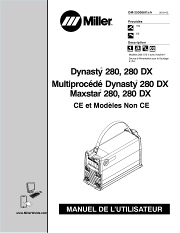 MK100209L | Manuel du propriétaire | Miller MAXSTAR 280 Manuel utilisateur | Fixfr