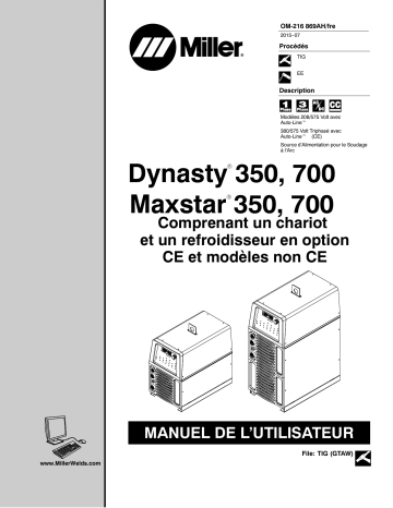 MF310140L | Manuel du propriétaire | Miller MAXSTAR 350 ALL OTHER CE AND NON-CE MODELS Manuel utilisateur | Fixfr