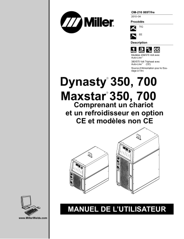 MA230007L | Manuel du propriétaire | Miller MAXSTAR 350 ALL OTHER CE AND NON-CE MODELS Manuel utilisateur | Fixfr