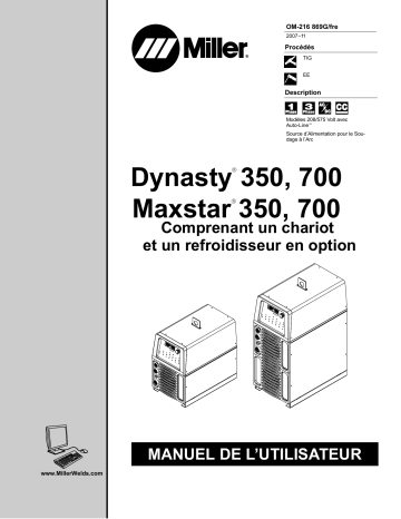 LJ080454L | Manuel du propriétaire | Miller MAXSTAR 350 ALL OTHER CE AND NON-CE MODELS Manuel utilisateur | Fixfr