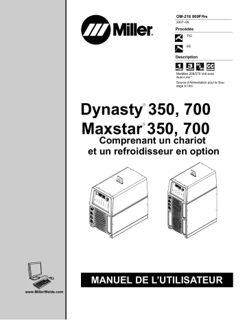 LH400483L | Manuel du propriétaire | Miller MAXSTAR 350 ALL OTHER CE AND NON-CE MODELS Manuel utilisateur | Fixfr
