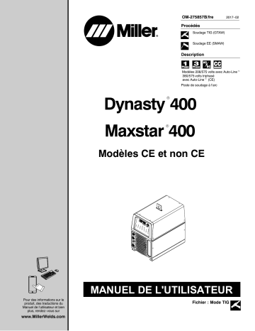 MH080488L | Manuel du propriétaire | Miller DYNASTY 400 Manuel utilisateur | Fixfr