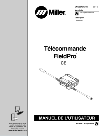 MH354027G | Manuel du propriétaire | Miller FIELDPRO REMOTE CE Manuel utilisateur | Fixfr