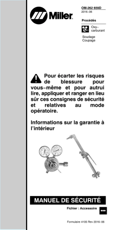 BDH | Manuel du propriétaire | Miller GAS EQUIP-SAFETY MANUAL (FORM 4105) Manuel utilisateur | Fixfr