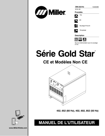 MG280078C | Manuel du propriétaire | Miller GOLDSTAR 852 Manuel utilisateur | Fixfr