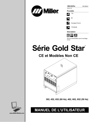 MD080006C | Manuel du propriétaire | Miller GOLDSTAR 852 Manuel utilisateur | Fixfr