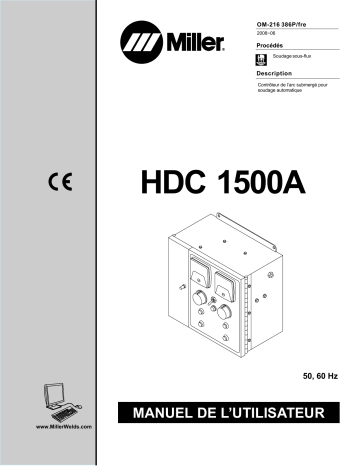 LJ211180V | Manuel du propriétaire | Miller HDC 1500A CE Manuel utilisateur | Fixfr