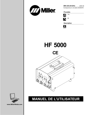 LK290315D | Manuel du propriétaire | Miller HF 5000 CE Manuel utilisateur | Fixfr