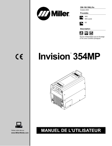 LC650275 | Manuel du propriétaire | Miller INVISION 354MP CE Manuel utilisateur | Fixfr