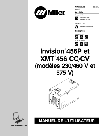 LG300811A | Manuel du propriétaire | Miller INVISION 456P (230/460 575 VOLT) Manuel utilisateur | Fixfr