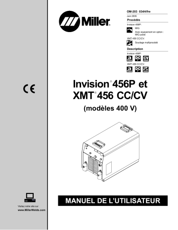 LF219376 | Manuel du propriétaire | Miller INVISION 456P (400 VOLT) Manuel utilisateur | Fixfr