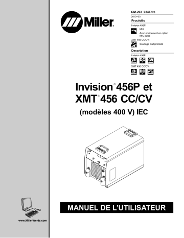 MA060220A | Manuel du propriétaire | Miller INVISION 456P (400 VOLT) CE Manuel utilisateur | Fixfr