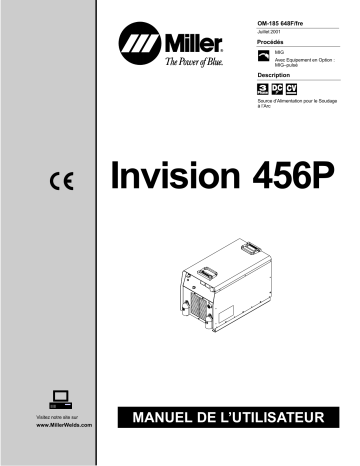 LB115144 | Manuel du propriétaire | Miller INVISION 456P CE (400 VOLT) Manuel utilisateur | Fixfr