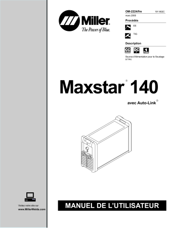 LA125320 | Manuel du propriétaire | Miller MAXSTAR 140 Manuel utilisateur | Fixfr