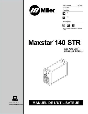 LC128469 | Manuel du propriétaire | Miller MAXSTAR 140 STR Manuel utilisateur | Fixfr