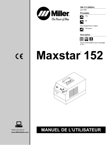 KK229903 | Manuel du propriétaire | Miller MAXSTAR 152 CE Manuel utilisateur | Fixfr