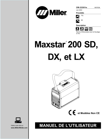 LC504912 | Manuel du propriétaire | Miller MAXSTAR 200 SERIES Manuel utilisateur | Fixfr