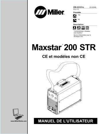 MC480082L | Manuel du propriétaire | Miller MAXSTAR 200 STR Manuel utilisateur | Fixfr