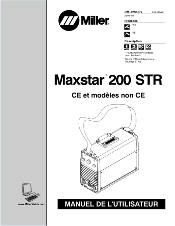 MA490041L | Manuel du propriétaire | Miller MAXSTAR 200 STR Manuel utilisateur | Fixfr