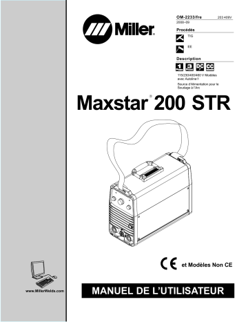 LJ470200L | Manuel du propriétaire | Miller MAXSTAR 200 STR Manuel utilisateur | Fixfr